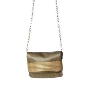 Deena & ozzy Gold Two-Tone Metallic Crossbody Bag